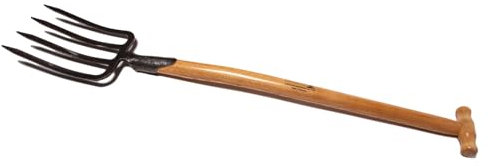 Unbekannt Spatengabel geschmiedet - mit 4 Zinken - mit Federdülle und Eschenstiel, 80 cm lang - Krumpholz Gartengerät