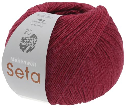 LANA GROSSA Meilenweit Seta | Sockengarn mit Seidenanteil, waschmaschinenfest | Handstrickgarn 55% Schurwolle (Merino), Polyamid, & Seide | 100g Wolle zum Stricken & Häkeln | 400m Garn FB11