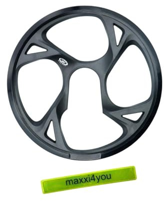maxxi4you Shimano Kettenschutzring für FC-M371 Schwarz 48 Zähne inkl Reflexband