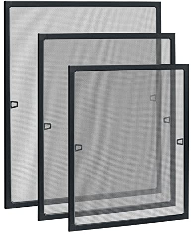 HENGMEI Fliegengitter Fenster mit Aluminiumrahmen, 100x120cm Insektenschutz Fenster ohne Bohren, zuschneidbares Mückengitter Glasfasernetz Fenstergitter für Haus, Büro (Anthrazit)