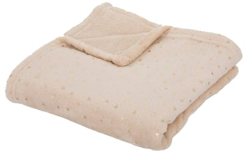 Atmosphera - Manta Infantil Berlingot - Franela - Beige - 75x100 cm