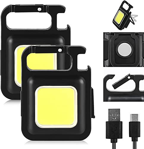 Aicharynic Mini lámpara de trabajo LED, 2 luces de inspección recargables, linterna portátil, resistente al agua, luz mecánica para camping, reparación de emergencia