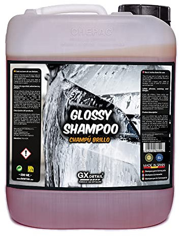 GxDetail Champú Brillo para Coche 5 Litros – Limpieza Profunda y Acabado Reluciente – pH Neutro y Espuma de Alto Rendimiento – Protección y Brillo Duradero.