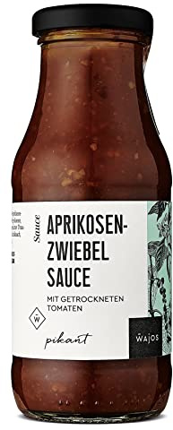 Wajos Aprikosen-Zwiebel Sauce 245ml, lecker zum BBQ, zu Burger & Wrap, scharfe Soße mit Fruchtgeschmack, Würzsauce als Grill Geschenk