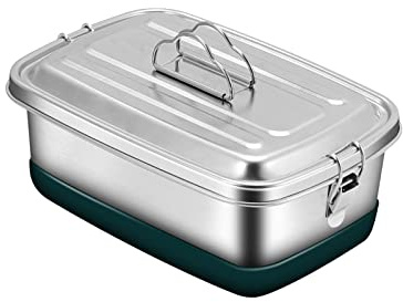 TWSOUL 2000ml Lunch Box Stainless Steel Double Layer Bento Lunch Box Food Grade Stainless Steel Leakproof Bento Lunch Box Lunch Container for Hot Food Sealed Container (2 Grids)
