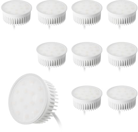 KYOTECH 10er Set LED Modul Neutralweiss 4000K 50mm 5W 230V Neutralweiß 400LM 120 Grad Abstrahlung für Standard Einbaustrahler Ultra flach nur 23mm zum Austauschen von GU10 & MR16 Halogen Leuchtmittel