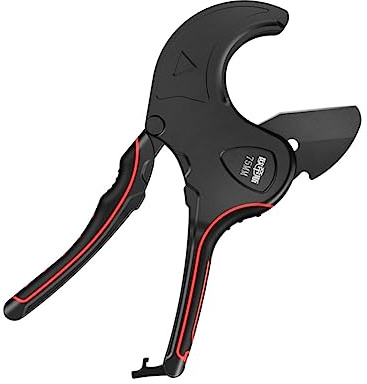 OSALADI Tagliatubi Professionale in Acciaio Inossidabile Tecnologia Cricchetto e Forza di Taglio Potente, Forbici Tubo Nero per Uso Idraulico e Domestico