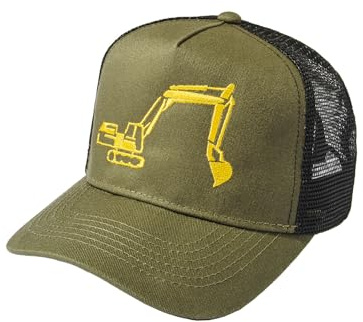 Baddery Kinder Trucker Cap - „Bagger“ - Bestickte Basecap | Bestickte Basecap für Jungen & Mädchen