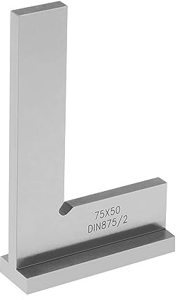 eMagTech DIN875/2 Präzisions Maschinisten Quadratlineal Kohlenstoffstahl Winkellineal Ingenieur Quadrat 90 Grad Rechtswinkellineal Zubehör für Maschinisten Ingenieur 75 X 50mm