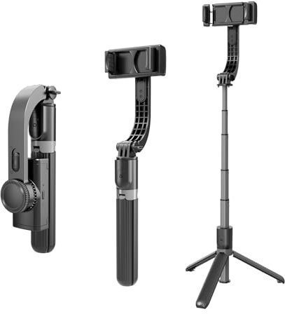 Andoer Perche à selfie 3 en 1 - Stabilisateur de cardan de bureau avec clip de téléphone intelligent - Télécommande amovible - Compatible avec système Android 4.4/iOS 5.1