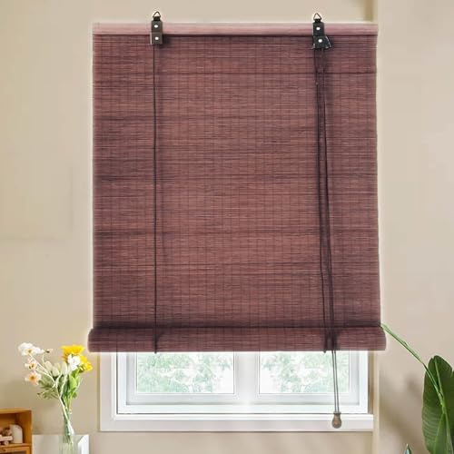 Sh000ad Tende in bambù retrò Naturali,Tende Avvolgibili in bambù per Esterni/Interni,Tende a Pacchetto,Veneziana per Finestre,Protezione per la Privacy,Parasole,Larghezza x Altezza (80cm x 100cm)