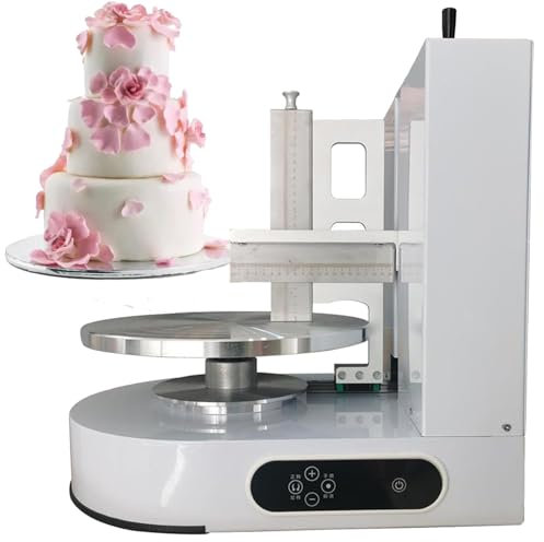 URJWAN Cake Cream Spreading Coating Machine, Automatic Cake Edge Smoother, Special Equipment for Baking Cake Shop, Birthday Cake Icing Machine Automatic Decorating Cake,White