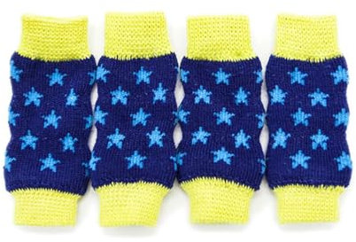 OLACD 4 x Stern-Hunde-Beinstulpen: Outdoor-Thermosocken aus Baumwolle für kleine bis große Hunde, atmungsaktiv