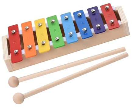 Glockenspiel Xylophon 8-Tasten-Kompakt-Xylophon-Glockenspiel Mit Schlägeln Schlaginstrument Geschenk Dreischichtiges Platteneisen