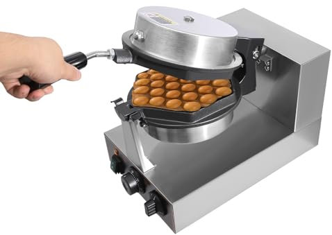 Egg Waffle Maker, 1300W Bubble Waffle Maker, 50-300℃ Temperature Range, 180° Rotated Waffle Machine Suitable for Fast Food Restaurants, Cafes, Bakeries