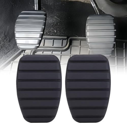 Fußstütze Pedalkappen,2pcs Gummi Abdeckung Bremspedal,Pedalbelag für Auto,Pedalkappen,Kupplungspedal Bremspedal Bremspedalauflage Pédale de Frein d'embrayage Housse en Caoutchouc