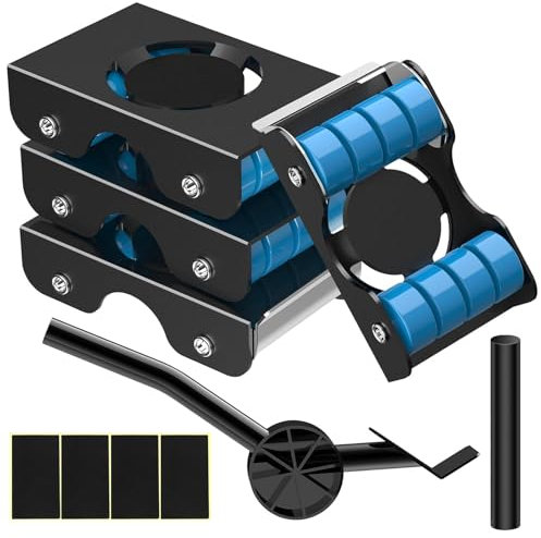 Furniture Movers with Wheels, Furniture Dolly 4 Wheels, 300kg Capacity Furniture Transport Roller with 1 Load Jack, Furniture Lift Mover Tool Set for Heavy Furniture,Refrigerator,Sofa,Cabinet