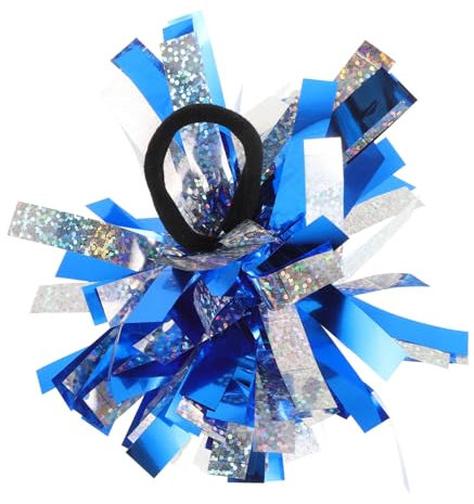 MUSISALY Kinder-Pompons Für Cheerleading Haargummis Und Handgelenkblumen Blaue Und Silberne Pompons Für Partys Und Festivals