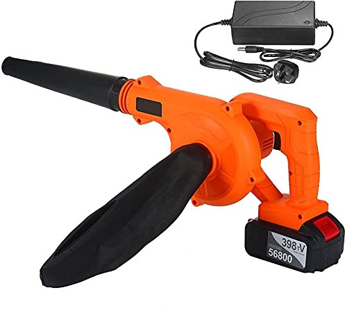 OZBME Sopladores Soplador de Hojas Inalámbrico Soplador de Hojas Inalámbrico Aspiradora Aspiradora Eléctrica 2 en 1 con Batería de Litio para Aspiradora de Nieve de Hojas Cleadust/Naranja/C