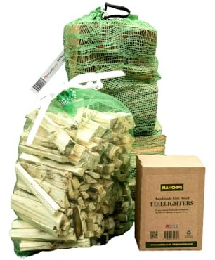 1 Net of Maxchips Softwood logs, 1 Net of Maxchips Kindling and One Box of Firelighters. Delivery Included