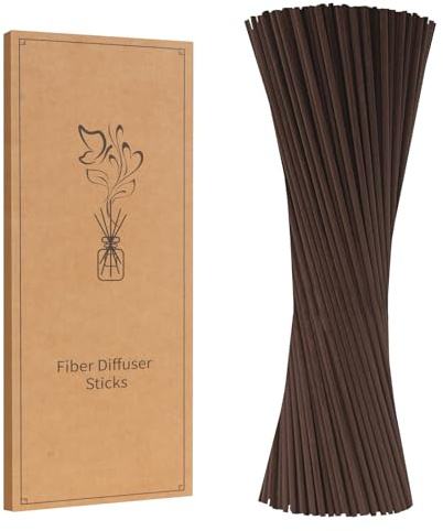 130pcs Diffuser Sticks - 10 Inch Brown Reeds Diffuser Sticks, Essential Oil Aroma Diffuser Sticks, Reeds Aroma Fragrance Refills(Brown10/25cm)