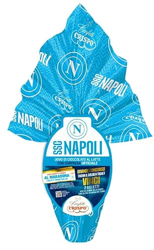Uovo SSC Napoli al Cioccolato al Latte con Sorpresa Ufficiale per crispo 220g (EDIZIONE PASQUA 2025)