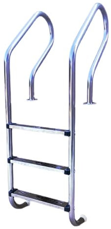 Escalera For Piscina,Escalera Mecánica For Piscinas De Alta Resistencia,peldaño De Acero Inoxidable 304,Entrada Escaleras For Piscinas Elevadas,con Pasamanos(3 Step)