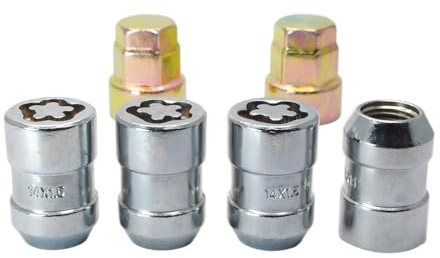 BASPHHH écrou Jante Compatible avec Lincoln pour MKX 4NUTS+2KEYS M14x1.5 Ensemble d'écrous de Roue antivol