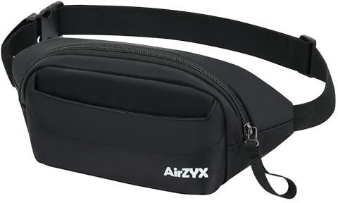 AirZyx wasserdichte Bauchtasche für Damen und Herren für Sport (Black)