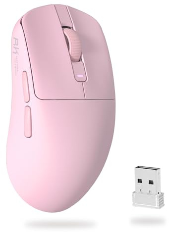 RK ROYAL KLUDGE M30 Souris sans Fil Gamer avec Capteur PixArt PAW3311, 41g Ultraléger, Polling Rate 1000Hz, BT/2.4G/Souris de Jeu Filaire, Batterie 250mAh, 5 Programmable Buttons, Pink