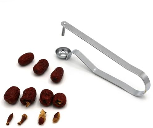 GRIRIW Levatorsoli per Frutta in Acciaio, Rimozione Torsoli Ciliegie e Datteri Rossi, Utensile Cucina Facile da Usare, Strumento Durevole per Casa e Gastronomia