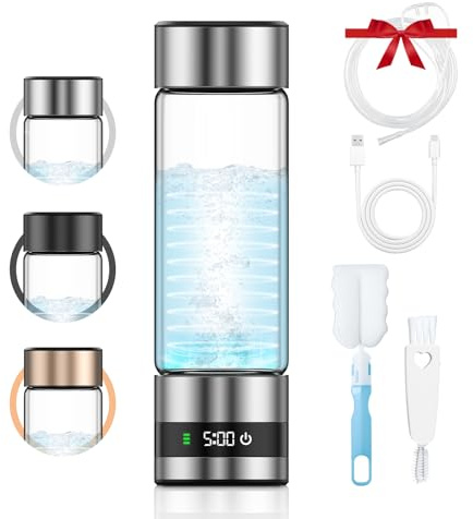Feelhap Botella de Agua Hidrogenada,Generador de Agua Hidrogenada de 450 ml | Ionizador de Agua de Hidrógeno Portátil para Deporte,Hogar,Oficina y Viajes,Generación de Agua Hidrogenada en 5 Minutos