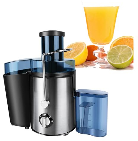 Professioneller 400W Entsafter mit 500ml Saftbecher, Edelstahl-Mesh-Sieb für hohen Saft-Ertrag, leise & kraftvoll für Obst & Gemüse