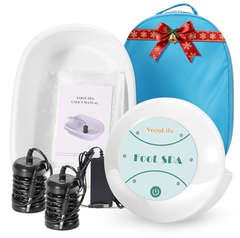 VnioLife Ionen Fußbad, Professionelles Elektrolyse Fussbad mit 2 Arrays & Tragetasche Fußbadewanne, Detox Fussbad für Zuhause & Salon – Entspannt & belebt die Füße