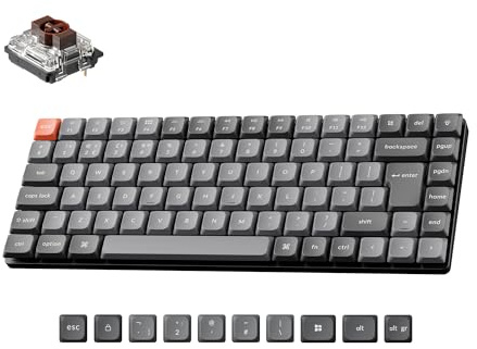 Keychron K3 Max Ultra-Slim Custom Mechanical Keyboard, QMK 2.4GHz Bluetooth USB Wired, Hot Swappable Low-profile Gateron Brown Switch with RGB Backlighting Ergonomic, 75% UK layout