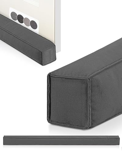 Beautissu Zugluftstopper für Türen und Fenster Haustür Kältestopper | 100cm Anthrazit Stoff Wärmeschutz & Kälteschutz Türluftstopper Windstopper Tür Türdichtung Zugluft Stopper Marin