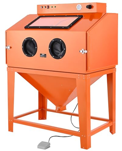 VEVOR Heavy Duty Sandblasting Cabinet Kit, Industrial-Grade Steel Sand Blasting Cabinet with Dual Blasting Guns & 1.6HP Dust Collector for Oversized Parts Surface Finishing, Rust Removal