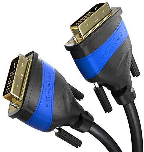 KabelDirekt – Dual Link DVI Kabel – mit Ferritkern für störungsfreie Signalübertragung – 5m (digitales DVI-D/24+1 Monitor Kabel, bis zu 2560×1600 bei 60Hz oder Full HD/1080p)