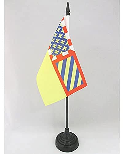AZ FLAG Drapeau de Table Côte d'Or 15x10 cm Polyester 100D Socle Plastique | Usage intérieur Drapeau de bureau français finition cousue et bords renforcés avec mât en plastique et socle en plastique
