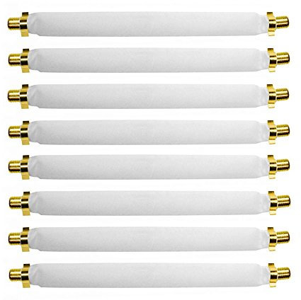 8 X SAT passacavo per finestra 20 cm Bianco Placcato Oro Cavo piatto Finestra Porta Piatto