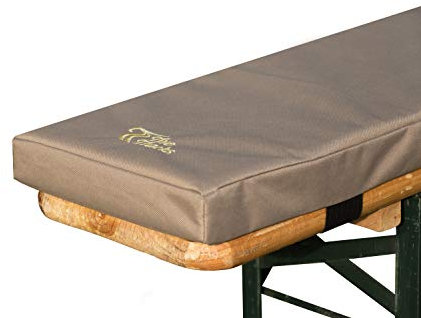 TwoTracks Premium Bierbankauflage Biba Comfort, 5cm gepolsterte Sitzbankauflage. Faltbare Bankauflage in beige, 220x25x5, 2er Set