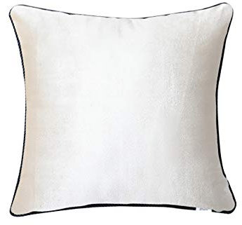 DELIBEST 2 Stück Kissen Suede, Dekorative Kissenbezüge Toss Kissen Kissen kissenrollen rutscht abdeckt, Sofa Schlafcouch weiß