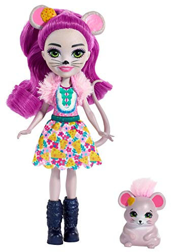 Enchantimals FXM76 Mayla Mouse Doll (6 Inch), and Fondue Animal Friend Figure, Multicolour