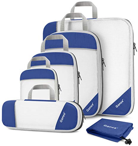 Gonex Borse per bagagli robuste e resistenti Possono essere utilizzate come borse per abiti 6-pezzi Dark Blue (6)