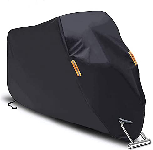 SEAZEN Motorcycle Cover Waterproof/Dustproof/Snowproof/UV Protection Motorcycle Covers 5 Layer Breathable Fabric with Lock-Holes fit for Most Types (Motorcycle-XL UP to 102)
