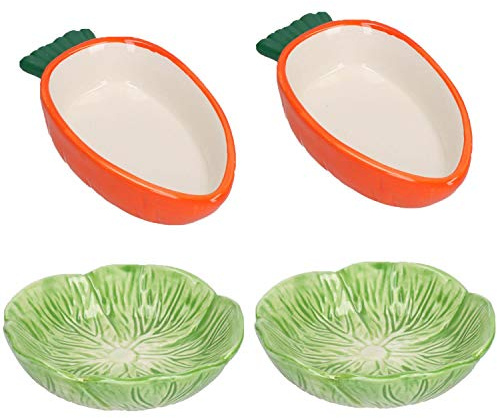 Små djur små sallad gröna blad och morot matningsskål godisgryta 2-pack