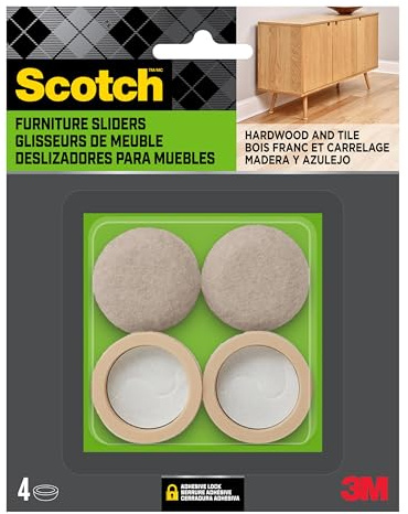 Scotch Felt Pad Cups, 6-Pack of 4 1-1/4 in. Chair Leg Floor Protector for Hardwood Floors and Tile