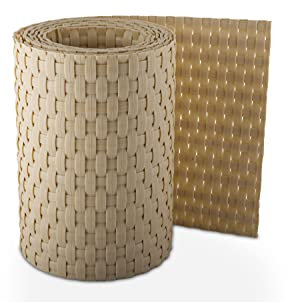 PE - Rattan Matte 300x90 cm Balkonsichtschutz, Sichtschutzmatte, Fb. 18 beige Top Qualität ! 3 Meter Matte