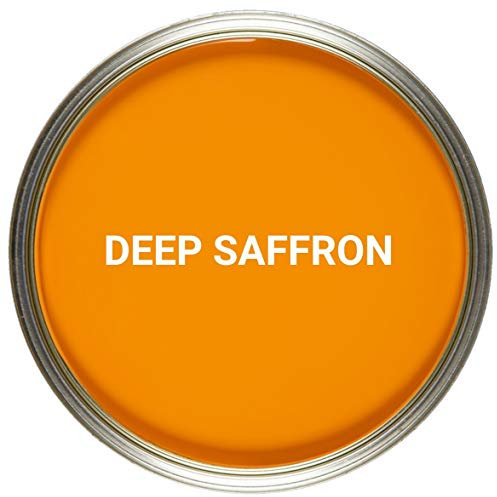 Vintro Paint | Orange Eggshell Paint | for Walls | Wood | Trim | Satin Furniture Paint | 1 Litre (Deep Saffron - Orange)