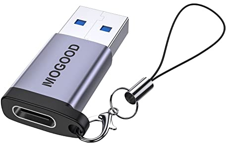 MOGOOD USB zu USB C 3.0 Adapter, 5Gbps Typ A Stecker auf Typ C Buchse Adapter, Kompatibel mit MagSafe-Ladegerät, Geeignet für iPhone 17, Samsung Galaxy S25, Xiaomi 17, MacBook, Chromebook